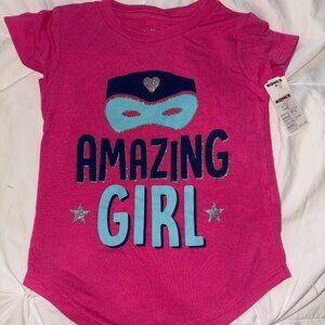 Jumping Beans Toddler Girls “Amazing Girl” Superhero Tee Pink Size 2T NWT